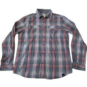 L.L. Bean Flannel Shirt Men's Size Medium Gray Plaid Lightweight